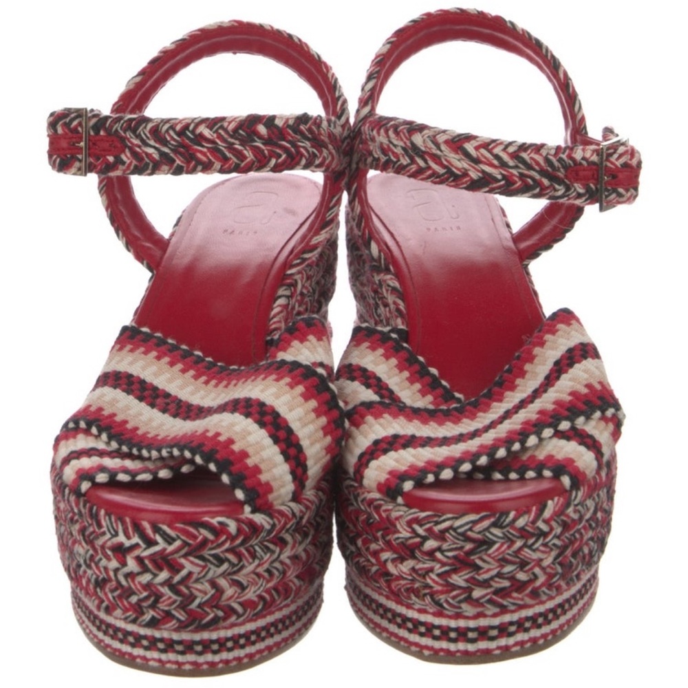 Women’s Red Woven Espadrille Platform Sandals